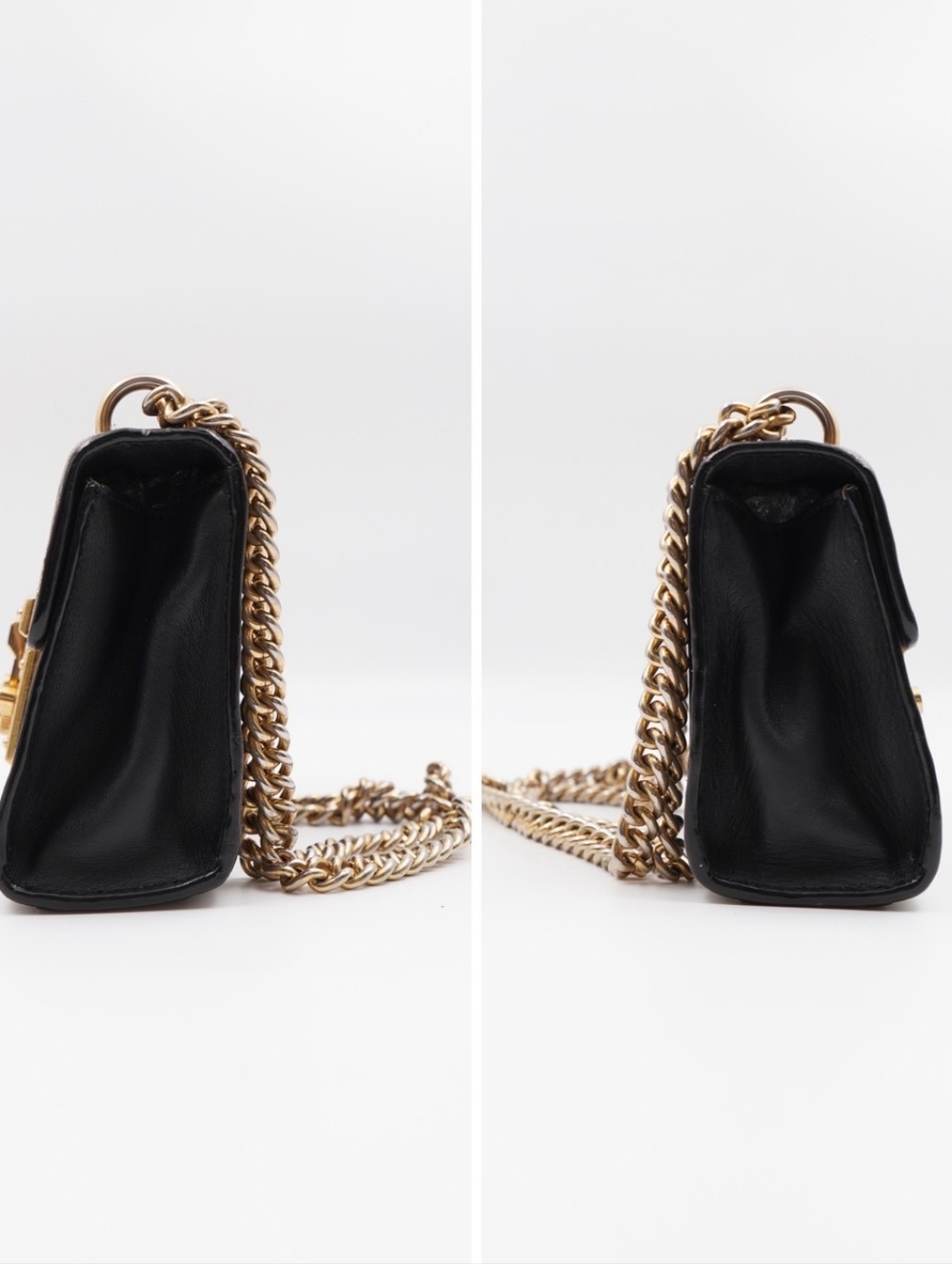 CG70 💗 GUCCI Bee Padlock Shoulder Bag GG Coated Canvas and Leather - Picture 6 of 12